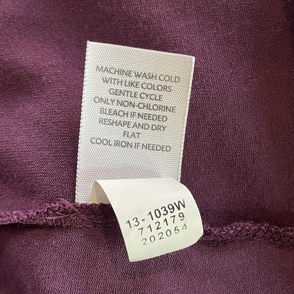 J.JILL Stretch Plus Size 4X Holiday Plum Pullover Long Sleeve Collared Tunic Top - Picture 8 of 9